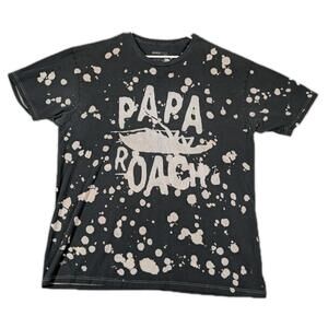 Kings Road Merch Mens XL Black Papa Roach Band T Shirt Graphic Y2K Rock Tee AOP